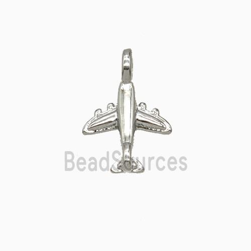 Copper Airplane Pendant Platinum Plated
