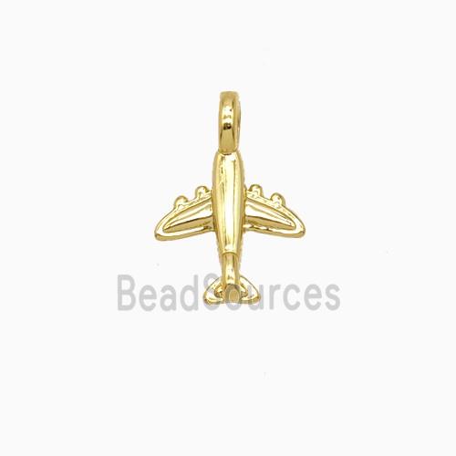Copper Airplane Pendant Gold Plated