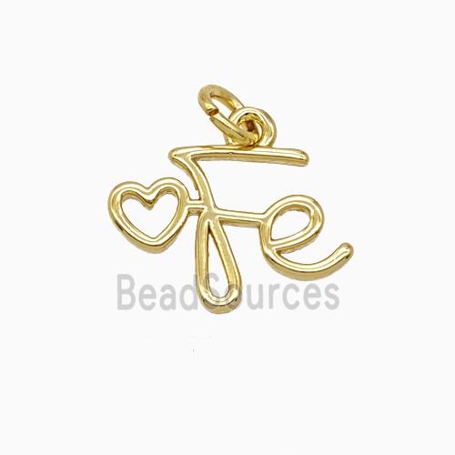 Copper Heart Fe Pendant Gold Plated