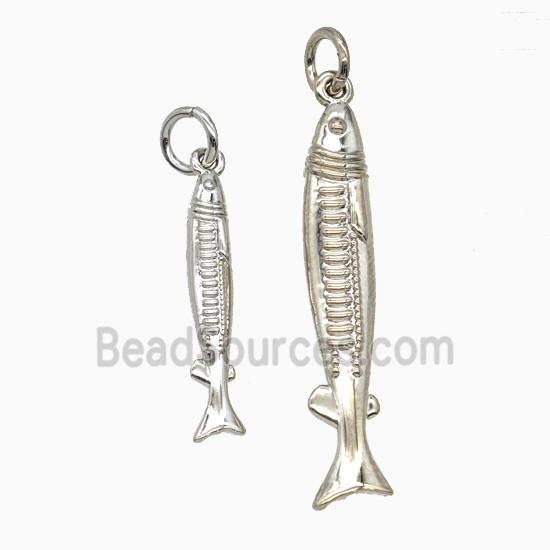 Copper Fish Pendant Platinum Plated