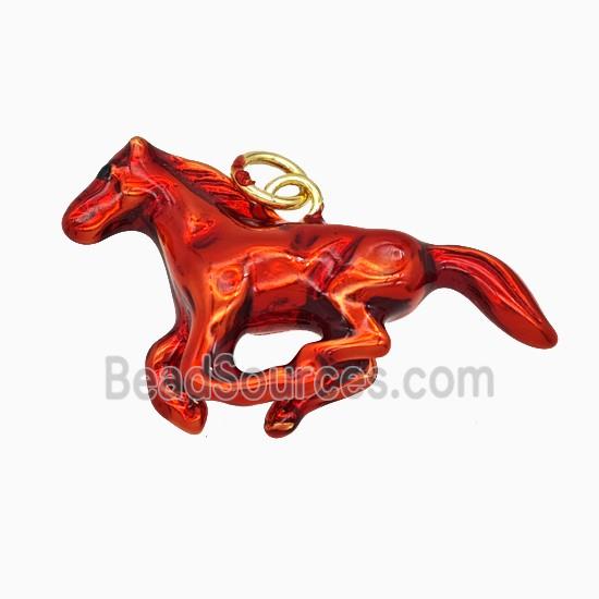 Copper Horse Pendant White Red Gold Plated