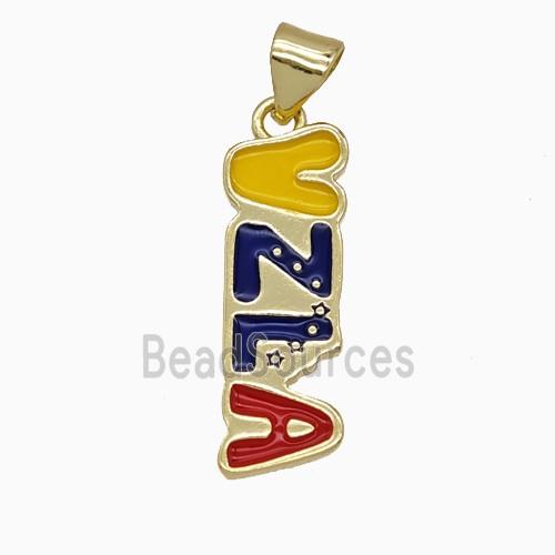 Copper VZLA Pendant Enamel Gold Plated
