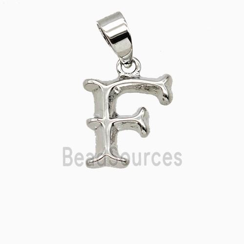 Copper Letter-F Pendant Platinum Plated