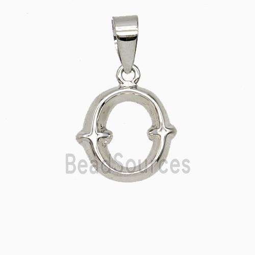 Copper Letter-O Pendant Platinum Plated