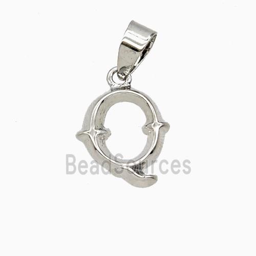 Copper Letter-Q Pendant Platinum Plated
