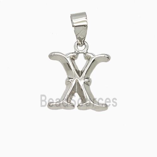 Copper Letter-X Pendant Platinum Plated