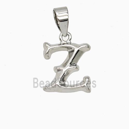Copper Letter-Z Pendant Platinum Plated