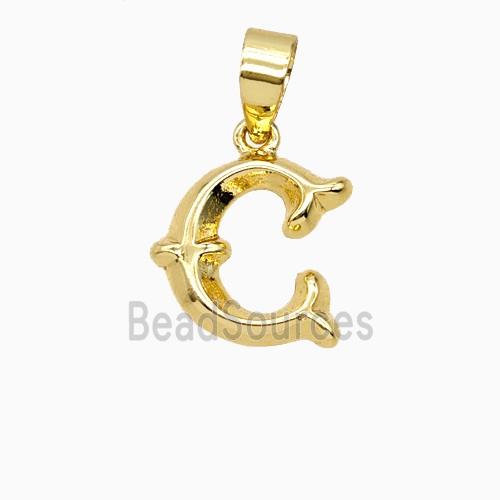 Copper Letter-C Pendant Gold Plated