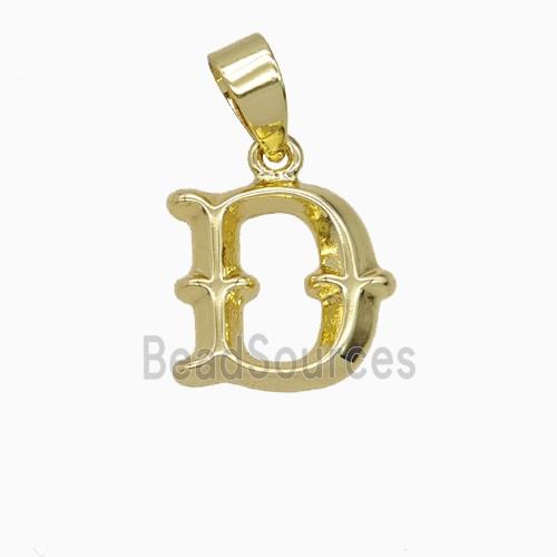 Copper Letter-D Pendant Gold Plated