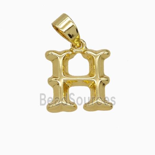 Copper Letter-H Pendant Gold Plated