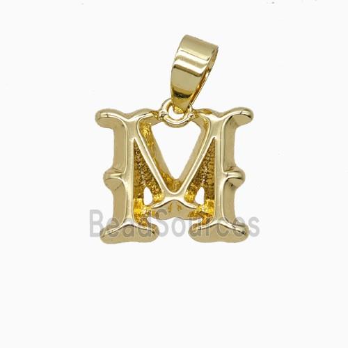 Copper Letter-M Pendant Gold Plated
