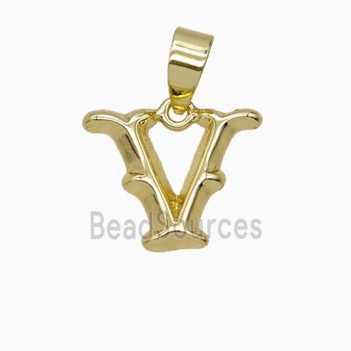 Copper Letter-V Pendant Gold Plated