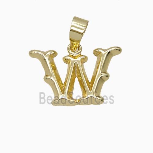 Copper Letter-W Pendant Gold Plated