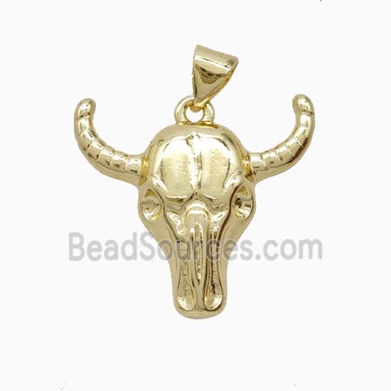 Copper Bullhead Pendant Gold Plated