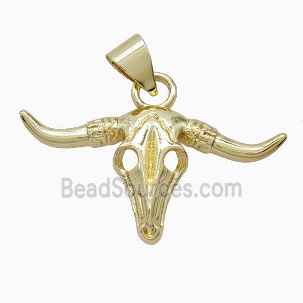 Copper Bullhead Pendant Gold Plated