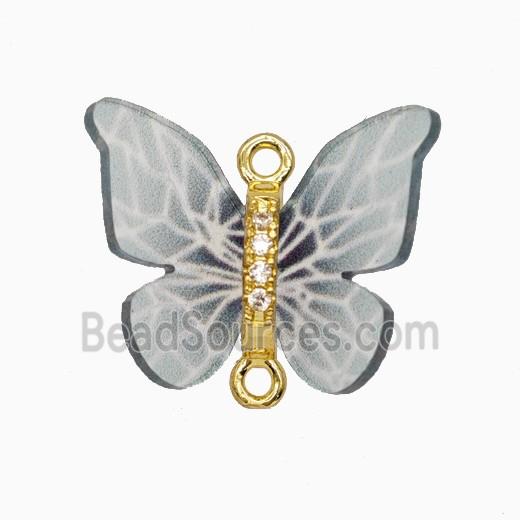 Gray Resin Butterfly Connector Gold Plated