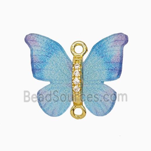 Blue Resin Butterfly Connector Gold Plated