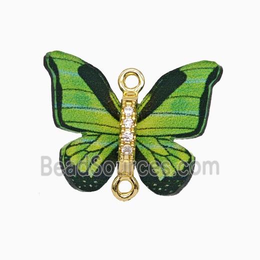 Green Resin Butterfly Connector Gold Plated