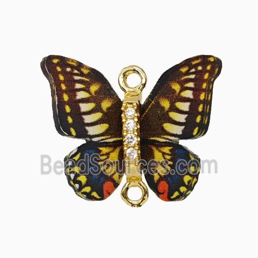 Blackyellow Resin Butterfly Connector Gold Plated