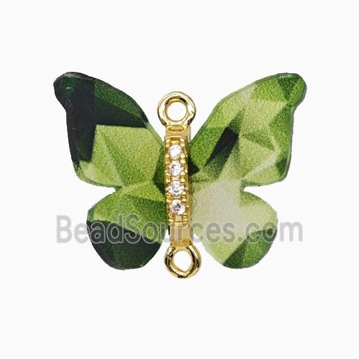Green Resin Butterfly Connector Gold Plated