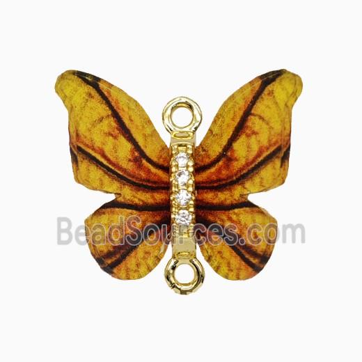 Orange Resin Butterfly Connector Gold Plated