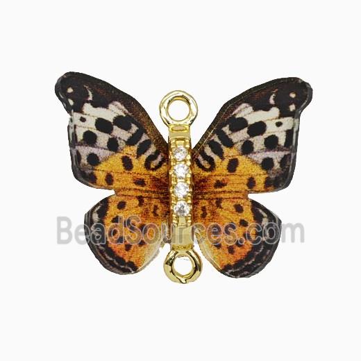 Orange Resin Butterfly Connector Gold Plated