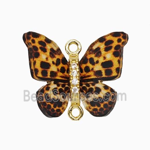 Orange Resin Butterfly Connector Gold Plated