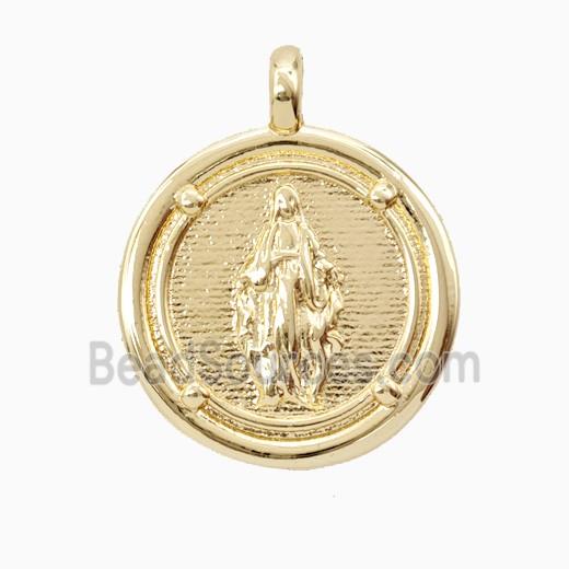 Copper Virgin Mary Pendant Gold Plated