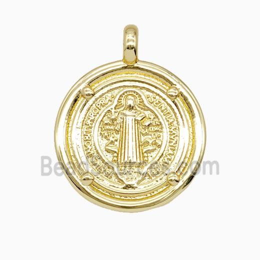 Copper Saint Jude Pendant Gold Plated