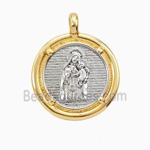 Copper Virgin Mary Pendant Platinum Gold Plated