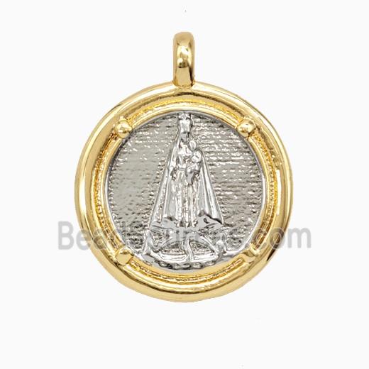 Copper Virgin Mary Pendant Platinum Gold Plated