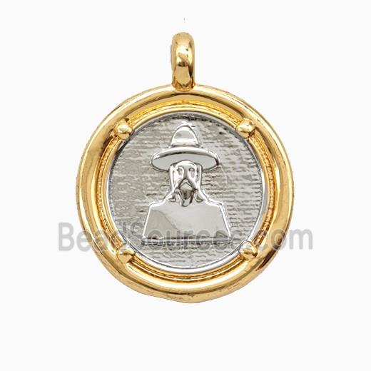 Copper Human Pendant Platinum Gold Plated