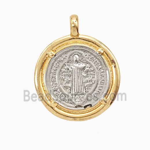 Copper Saint Jude Pendant Platinum Gold Plated