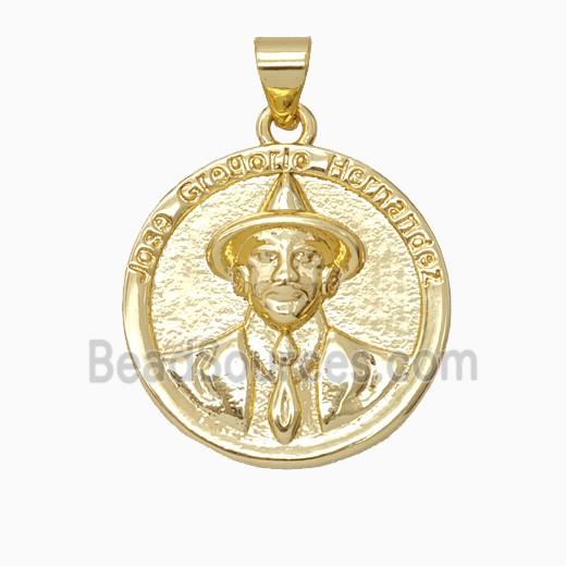 Copper Medal Pendant Jose Gregorio Hernandez Gold Plated
