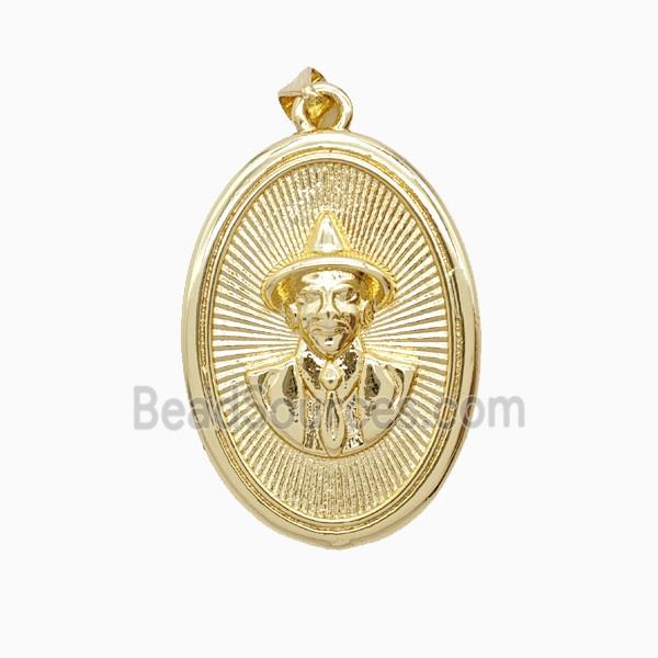 Copper Medal Pendant Jose Gregorio Hernandez Gold Plated