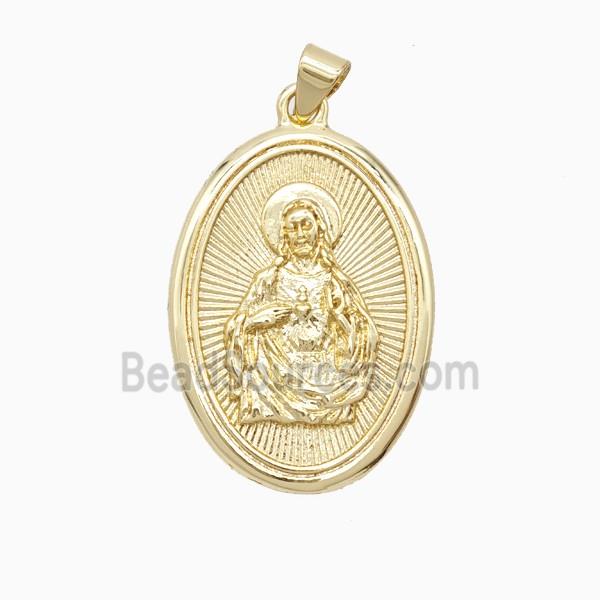 Copper Virgin Mary Pendant Gold Plated