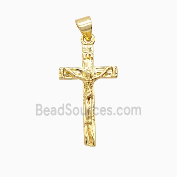 Copper Crucifix Cross Pendant Gold Plated