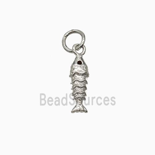 Copper Fish Pendant Platinum Plated