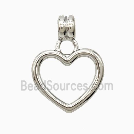 Copper Heart Pendant Platinum Plated