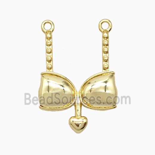 Copper Bra Bikini Pendant Heart Gold Plated