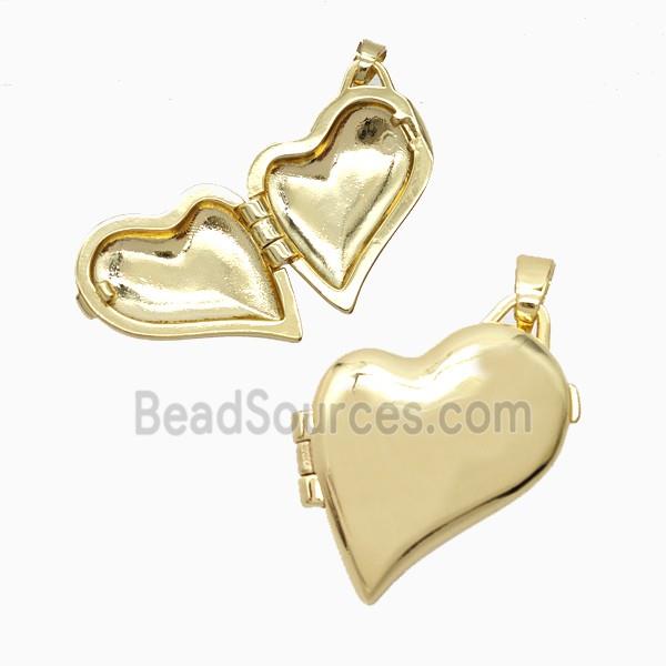 Copper Heart Locket Pendant Gold Plated