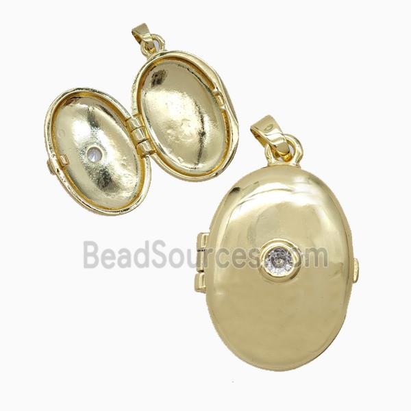 Copper Oval Locket Pendant Gold Plated