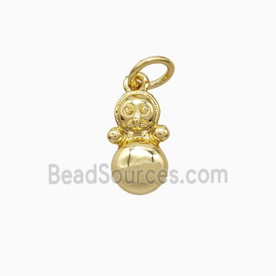 Copper Snowman Pendant Gold Plated