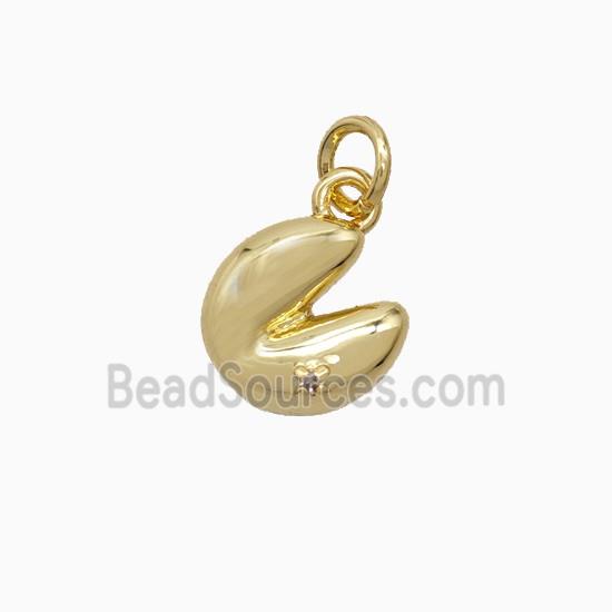 Copper Fortune Cookie Pendant Gold Plated