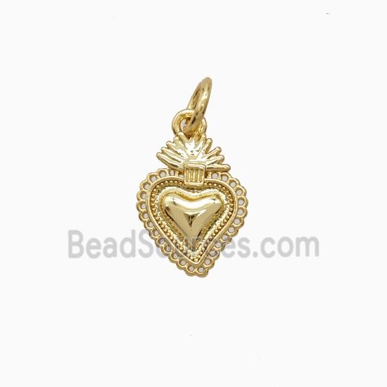 Copper Sacred Heart Pendant Gold Plated