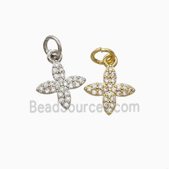 Copper Cross Pendant Pave Zirconia Mixed