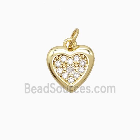 Copper Heart Pendant Pave Zirconia Gold Plated