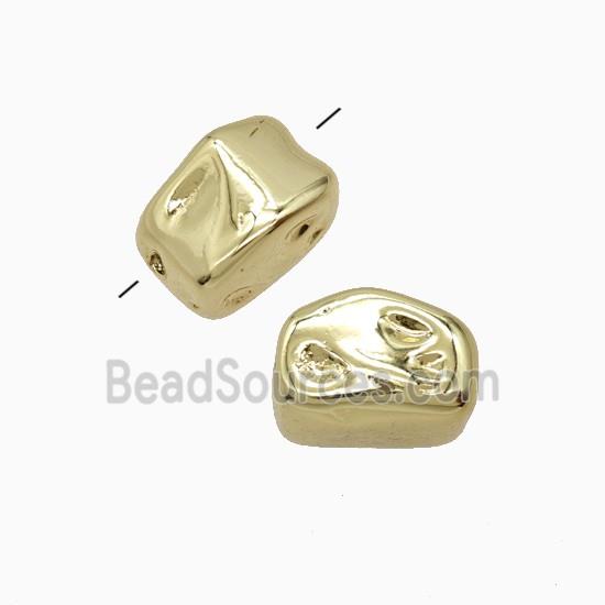 Copper Nugget Beads Freeform Hammered Gold Plated