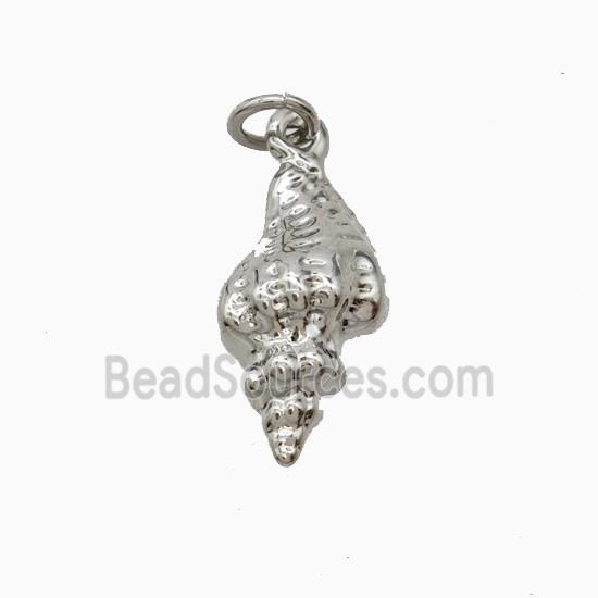 Copper Conch Shell Pendant Platinum Plated