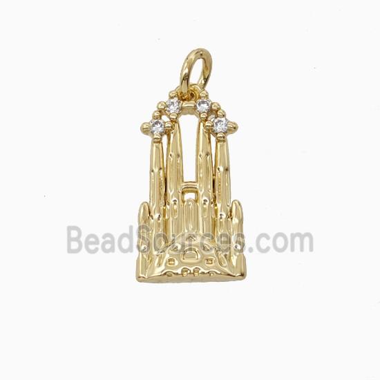 Barcelona Cathedral Charms Copper Pendant Gold Plated